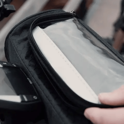 Borsa da Manubrio per Bicicletta con Finestra Touchscreen | Protezione Antispruzzo | Chiusura a Velcro Sicura | RideShield