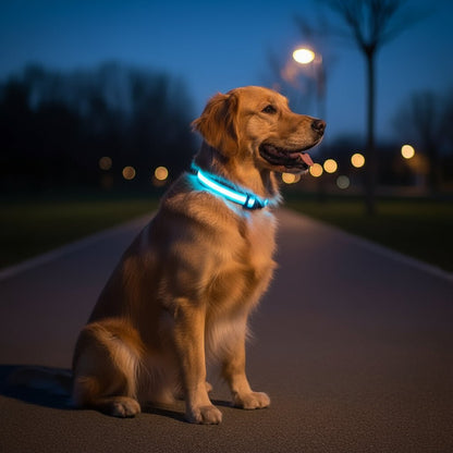 GLOWRUN – Collare LED di sicurezza per cani con taglia regolabile