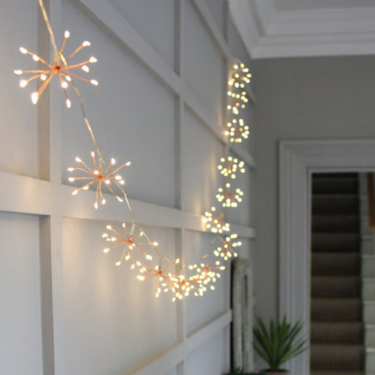 AMBIORA – Catena di luci a stella color rame per decorazioni d'interni dall'atmosfera calda