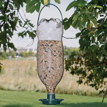 RECYFEED – Mangiatoia ecologica per uccelli all'aperto con sistema automatico di riciclo delle bottiglie