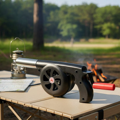 BBQWind Fan - Ventilatore portatile a manovella per barbecue, per accendere facilmente il fuoco all'aperto