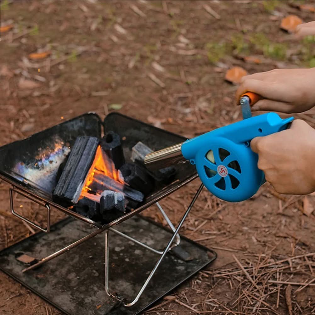 BBQWind Fan - Ventilatore portatile a manovella per barbecue, per accendere facilmente il fuoco all'aperto