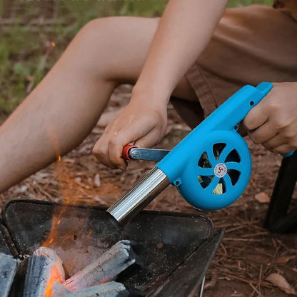 BBQWind Fan - Ventilatore portatile a manovella per barbecue, per accendere facilmente il fuoco all'aperto