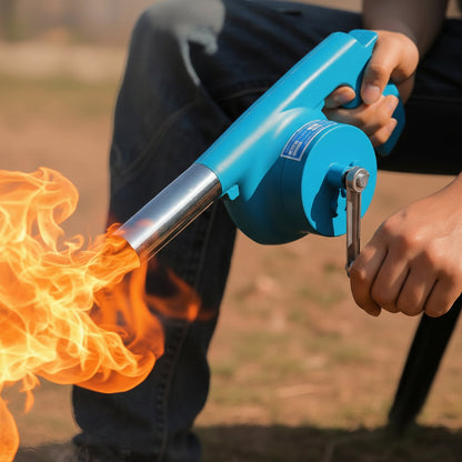 BBQWind Fan - Ventilatore portatile a manovella per barbecue, per accendere facilmente il fuoco all'aperto