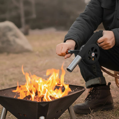 BBQWind Fan - Ventilatore portatile a manovella per barbecue, per accendere facilmente il fuoco all'aperto