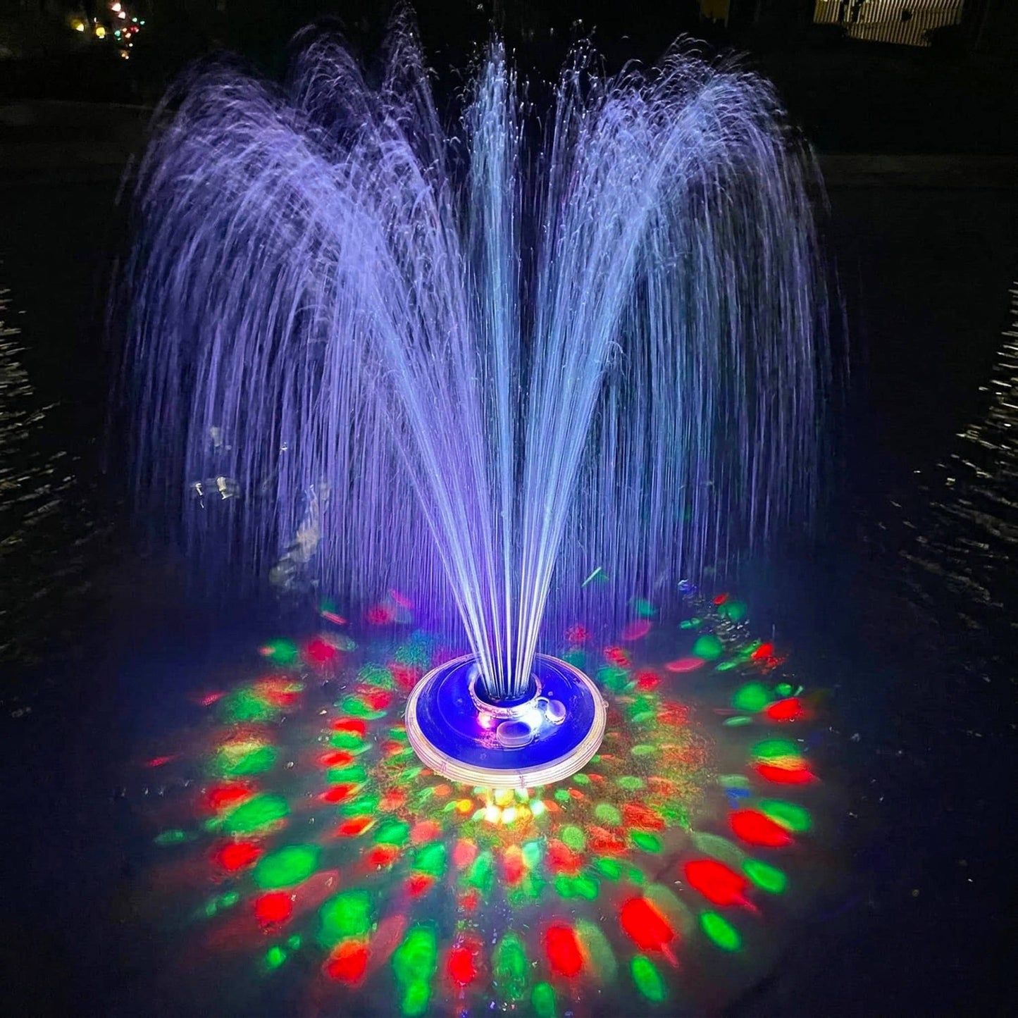 Fontana galleggiante con luci subacquee per piscine interrate e fuori terra