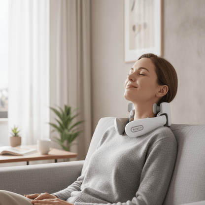 NECKVIBE – Dispositivo per il collo con vibrazione intelligente e riscaldamento per un profondo rilassamento