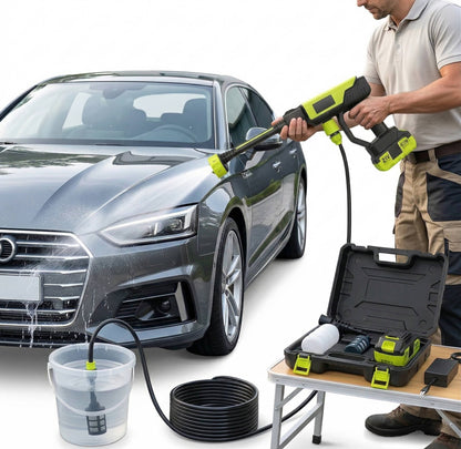 Idropulitrice a batteria ad alta pressione per auto, pulizia domestica e irrigazione del giardino