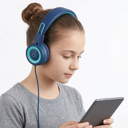 Cuffie on-ear pieghevoli per bambini, ragazzi e ragazze, compatibili con smartphone, tablet, Kindle e viaggi in aereo, ideali per la scuola