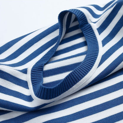 STRIPELY – Camicia a maniche lunghe a righe per donna realizzata in materiale morbido