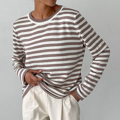 STRIPELY – Camicia a maniche lunghe a righe per donna realizzata in materiale morbido