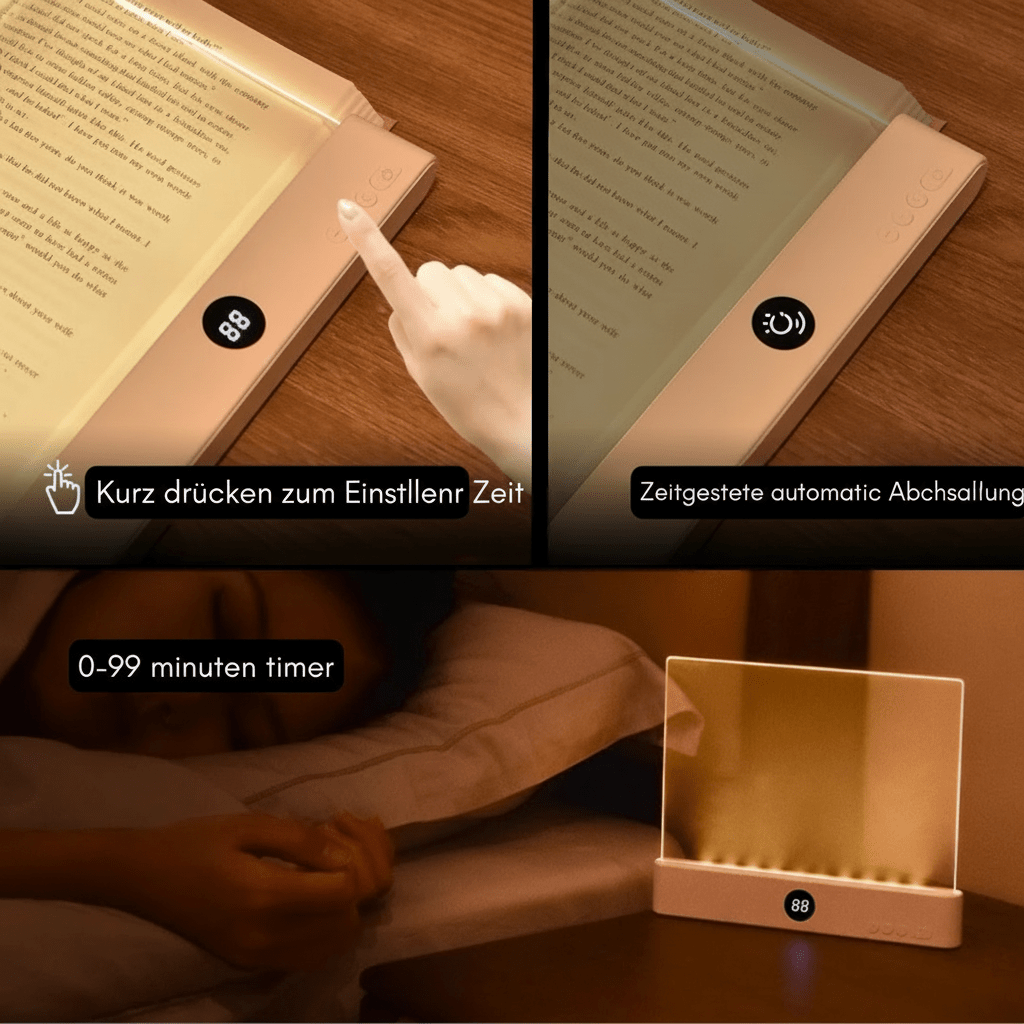 VIVOLUX - Lampada da lettura a LED con luce dimmerabile e funzione di spegnimento automatico
