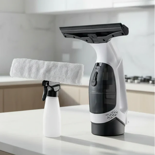 GLASSFLOW – Pulitore elettrico per finestre con elevata potenza di aspirazione e facile da maneggiare