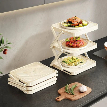 SPICEFOLD – Scaffale da cucina pieghevole a tre ripiani per la massima organizzazione
