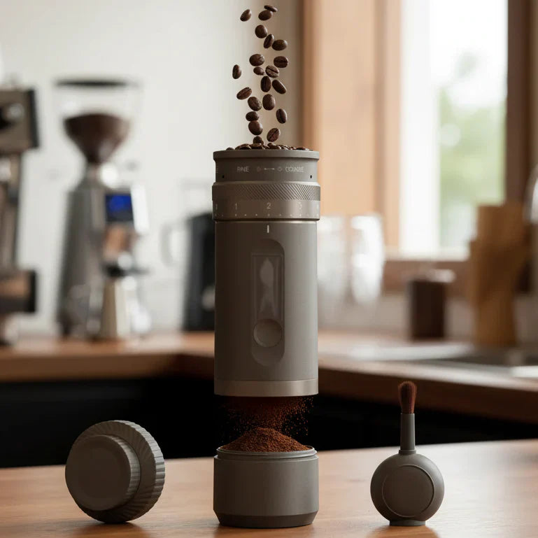 COFFFLOW – Macinacaffè Elettrico con Mola Conica e Batteria Ricaricabile