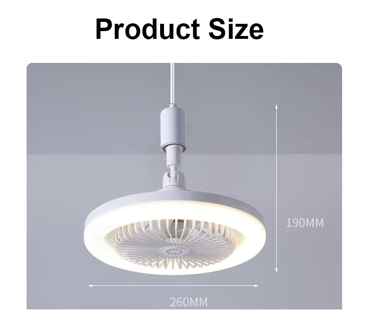 Ventilatore LED E27 con luce dimmerabile