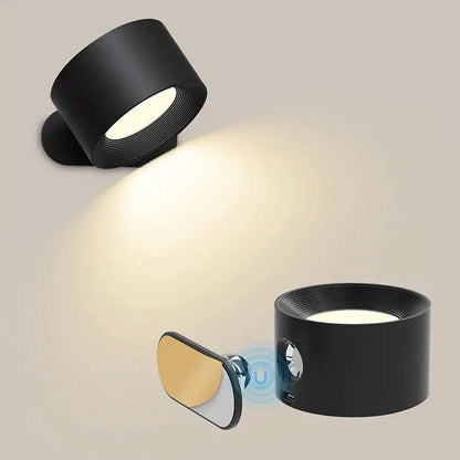 Lampada da parete a 360° - Senza fili, ricaricabile USB e 3 livelli di luminosità per un'illuminazione flessibile