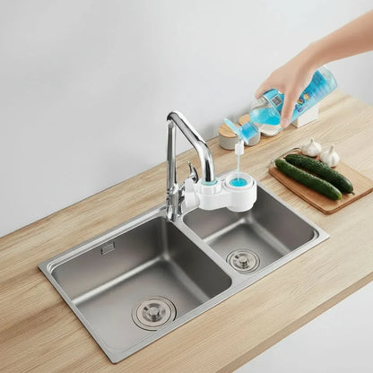 CLEANPUMP – Dosatore di sapone con porta-spugne integrato per un lavaggio pulito