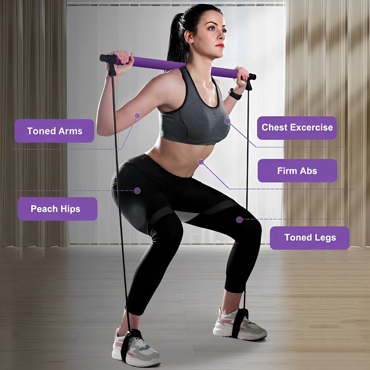 Barra Pilates Multifunzionale – Allenamento Completo del Corpo a Casa