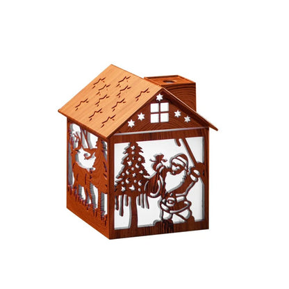 CABINMIST – Umidificatore per aromaterapia a forma di casa in legno, con capacità di 240 ml e luce notturna