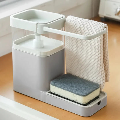 SCRUBFLOW – Spazzola per piatti con dosatore automatico di sapone e supporto