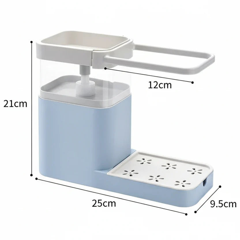 SCRUBFLOW – Spazzola per piatti con dosatore automatico di sapone e supporto