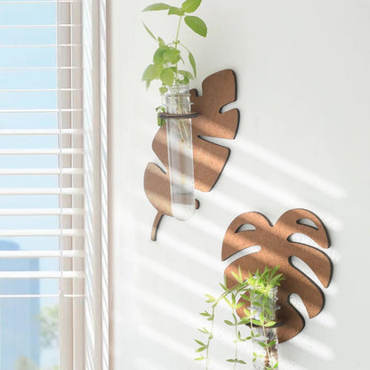 FLORHOLZ – Portavasi da parete a forma di foglia realizzato in legno naturale