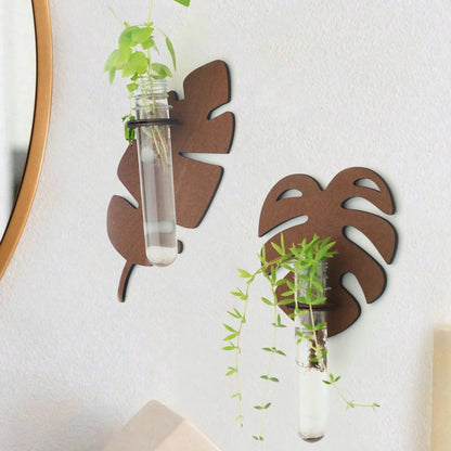 FLORHOLZ – Portavasi da parete a forma di foglia realizzato in legno naturale