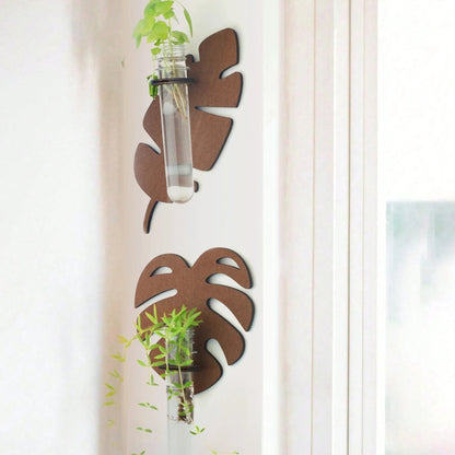 FLORHOLZ – Portavasi da parete a forma di foglia realizzato in legno naturale