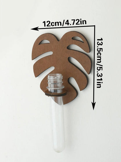 FLORHOLZ – Portavasi da parete a forma di foglia realizzato in legno naturale
