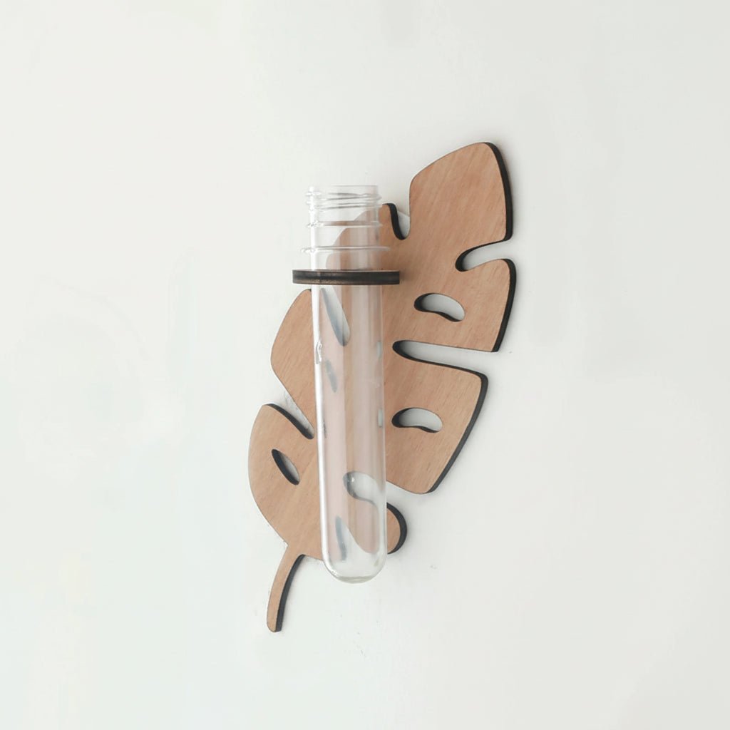 FLORHOLZ – Portavasi da parete a forma di foglia realizzato in legno naturale