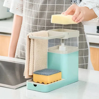 SCRUBFLOW – Spazzola per piatti con dosatore automatico di sapone e supporto
