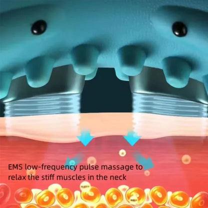 Flexease Massaggiatore cervicale - Massaggiatore EMS per il collo con agopressione e trazione per alleviare il dolore