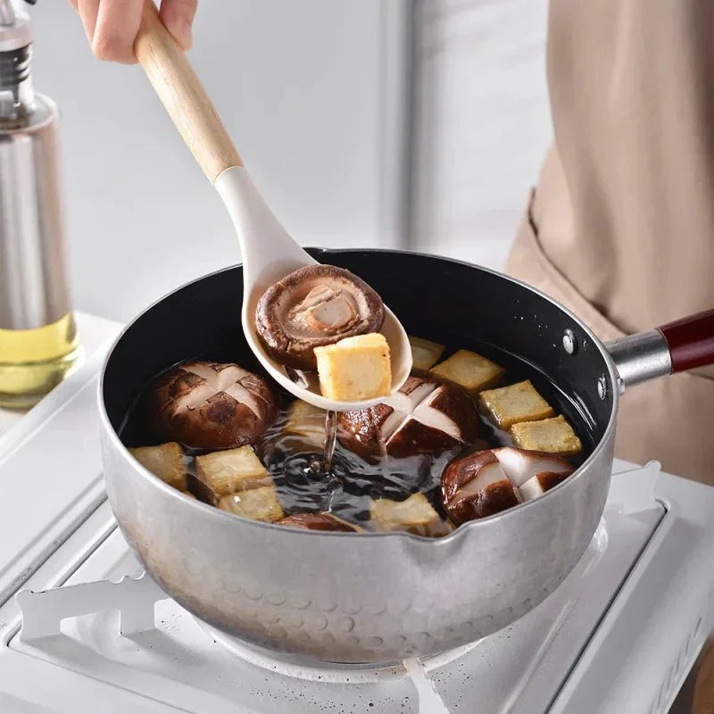 CHEFKRAFT – Set di pentole in silicone da 14 pezzi con manici in legno