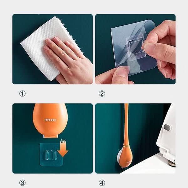SilicoClean – Spazzola igienica per WC in silicone con portaspazzola