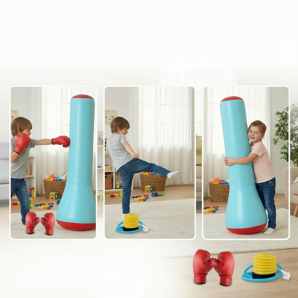 Sacco da boxe gonfiabile per bambini con base d'acqua