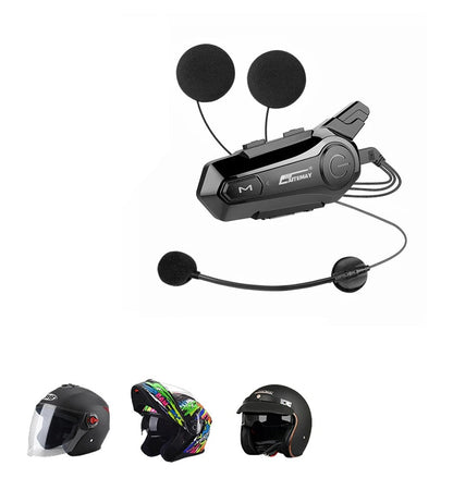 Interfono Bluetooth per casco da moto - Interfono wireless da 1000 M, chiamate in vivavoce, audio cristallino per 2 motociclisti in viaggio e avventura