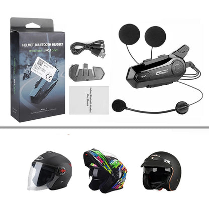 Interfono Bluetooth per casco da moto - Interfono wireless da 1000 M, chiamate in vivavoce, audio cristallino per 2 motociclisti in viaggio e avventura