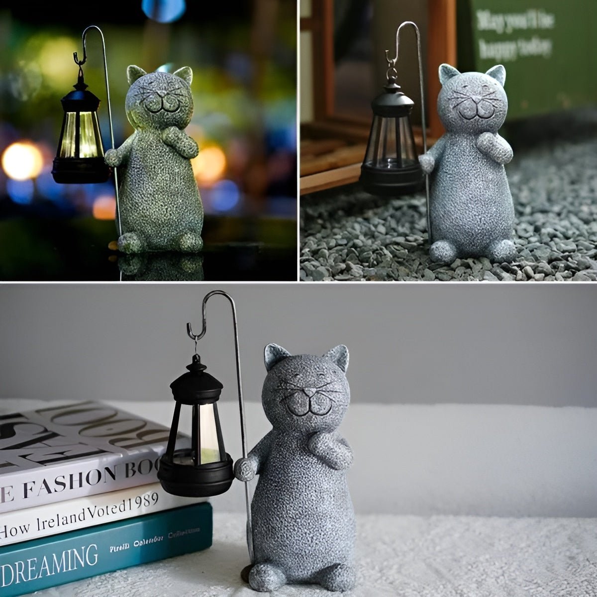 LUXKITTY – Statua di gatto solare con luce soffice per il giardino