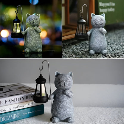 LUXKITTY – Statua di gatto solare con luce soffice per il giardino