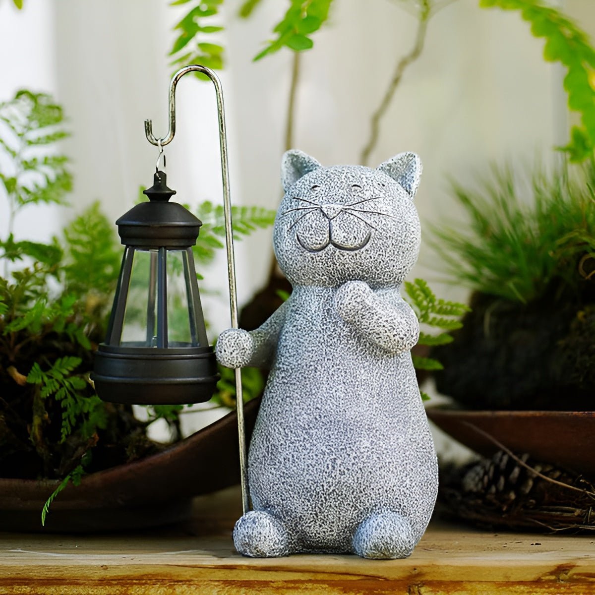 LUXKITTY – Statua di gatto solare con luce soffice per il giardino