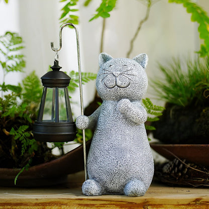LUXKITTY – Statua di gatto solare con luce soffice per il giardino