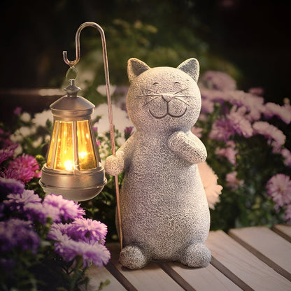 LUXKITTY – Statua di gatto solare con luce soffice per il giardino
