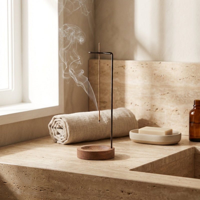 Porta bastoncini di incenso in legno da appendere per meditazione e yoga