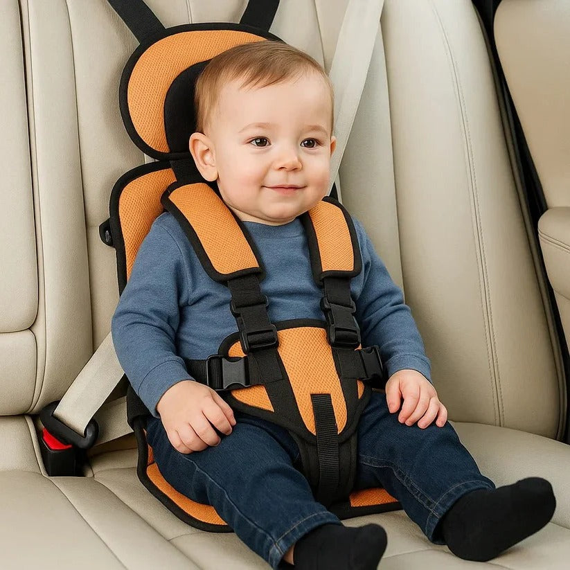 Seggiolino per bambini pieghevole da viaggio con sistema di cinture GoSeat