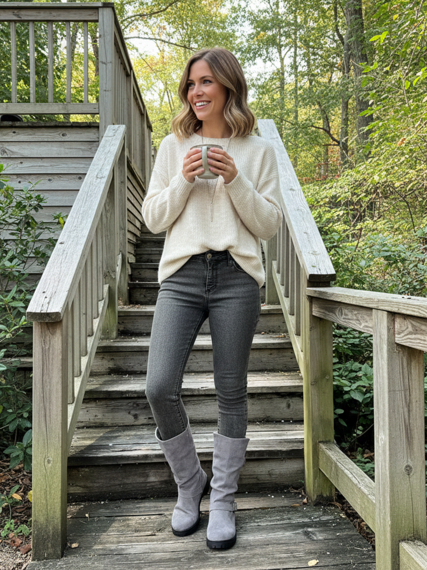 Stivali a Mezza Gamba con Risvolto in Maglia e Fibbie – Comfort & Stile per l’Inverno
