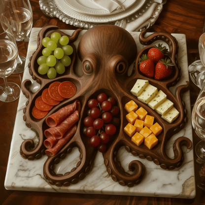 KrakenBoard - Tagliere rustico per salsicce e formaggi realizzato in legno sostenibile