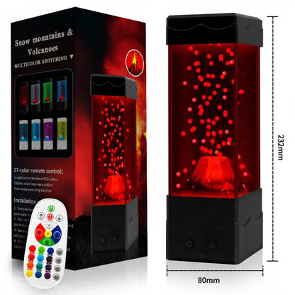 VULCALIGHT – Lampada a LED a forma di vulcano | Luce notturna a 7 colori per la cameretta dei bambini