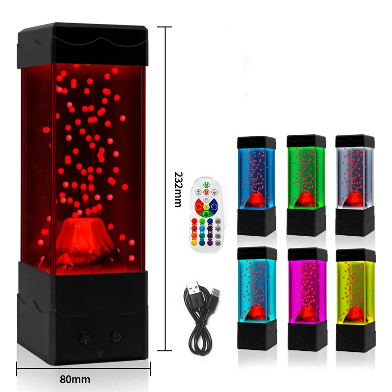 VULCALIGHT – Lampada a LED a forma di vulcano | Luce notturna a 7 colori per la cameretta dei bambini