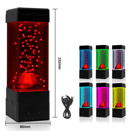 VULCALIGHT – Lampada a LED a forma di vulcano | Luce notturna a 7 colori per la cameretta dei bambini